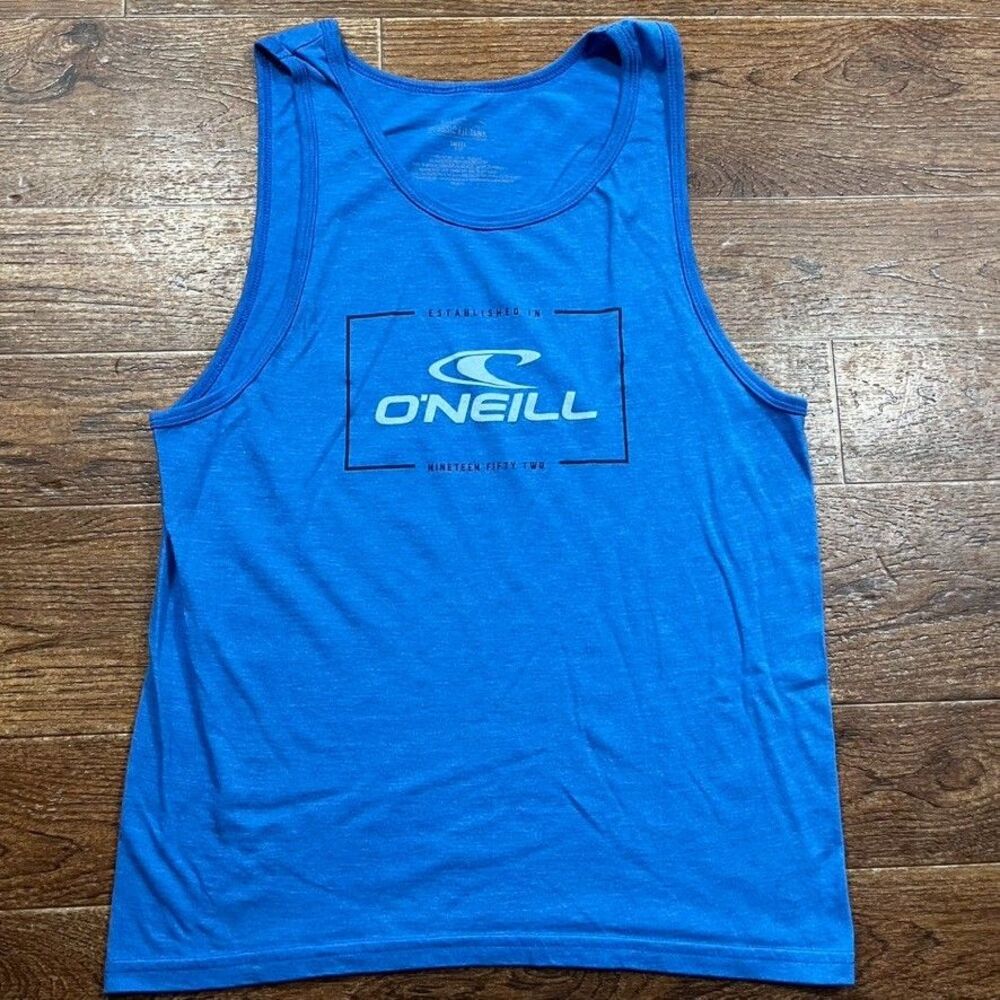 O'Neill Tank Top Mens Small Blue Graphic Logo Sleeveless Surf Beach Shirt